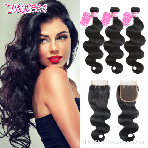 Alibaba express Brazilian hair weave wholesale unprocessed Body wave virgin brazilian hair bundles with closure frontal